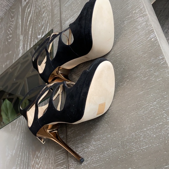 Jimmy Choo Loila suede/metallic leather black heels. - Picture 3 of 9
